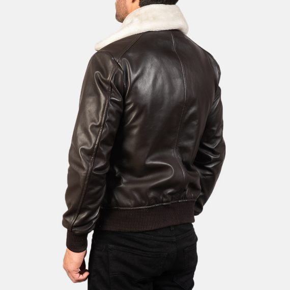 Airin G-1 Brown Leather Bomber Jacket back