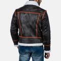 Alpine Brown Fur Leather Jacket back