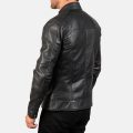 Dean Black Leather Biker Jacket back