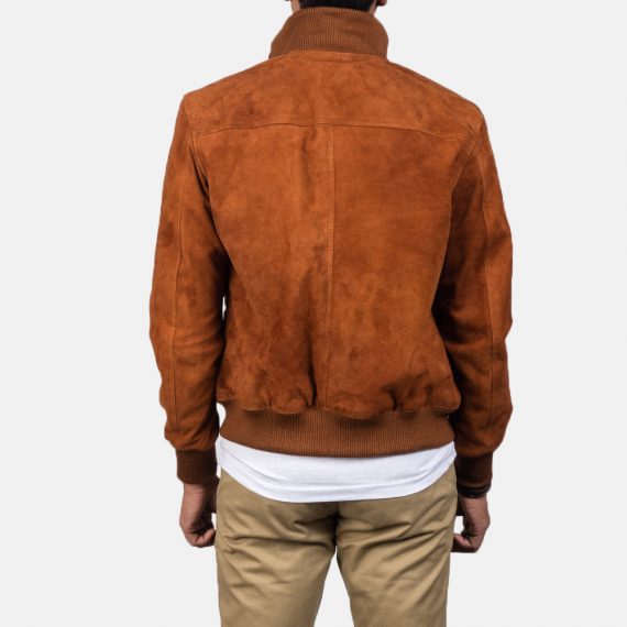 Eaton Brown Suede Bomber Jacket back