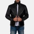 Equilibrium Black Leather Jacket front