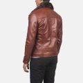 Evan Hart Fur Brown Leather Jacket back