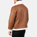Francis B-3 Brown Leather Bomber Jacket back