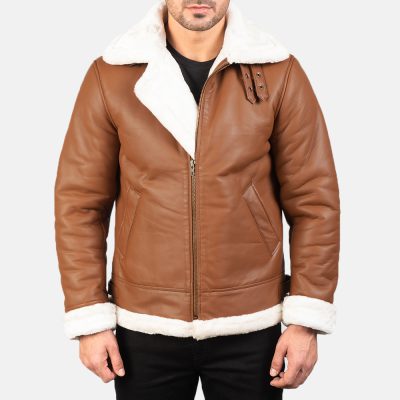 Francis B-3 Brown Leather Bomber Jacket front