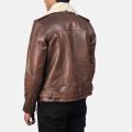 Furton Brown Leather Biker Jacket back