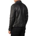 Gatsby Black Leather Biker Jacket back