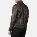 Gatsby Distressed Brown Leather Jacket back