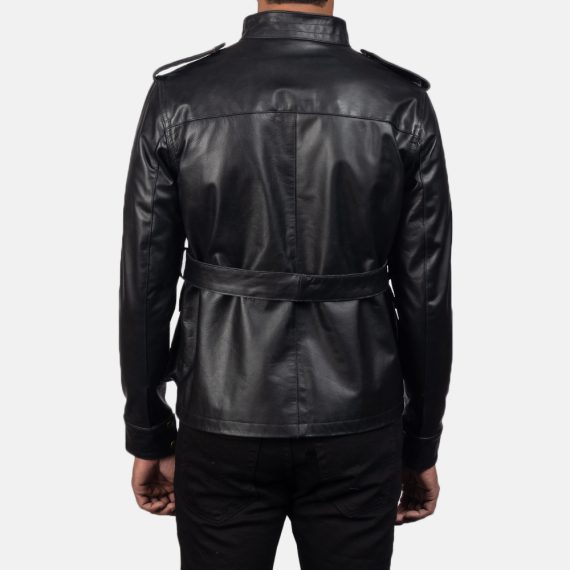 Germain Black Leather Jacket back