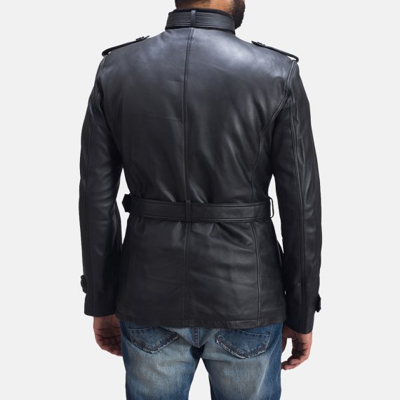 Hunter Black Leather Jacket back