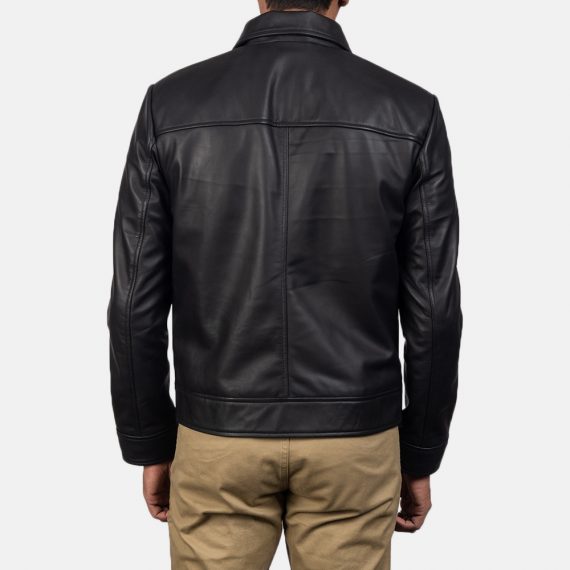 Inferno Black Leather Jacket back