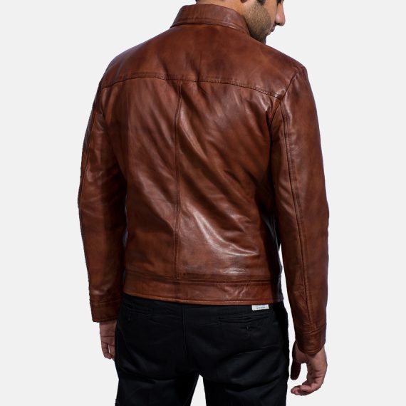 Inferno Brown Leather Jacket back