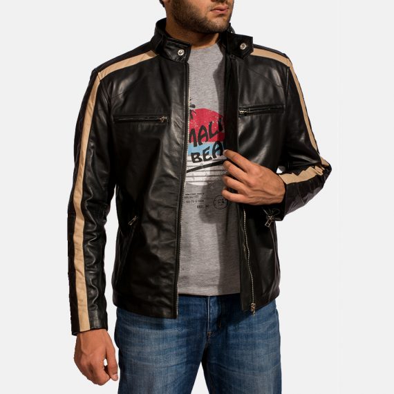 Jack Black Leather Biker Jacket front