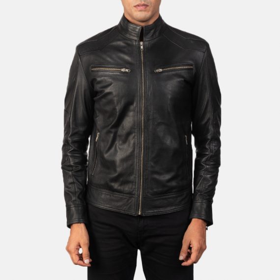 Mack Black Leather Biker Jacket