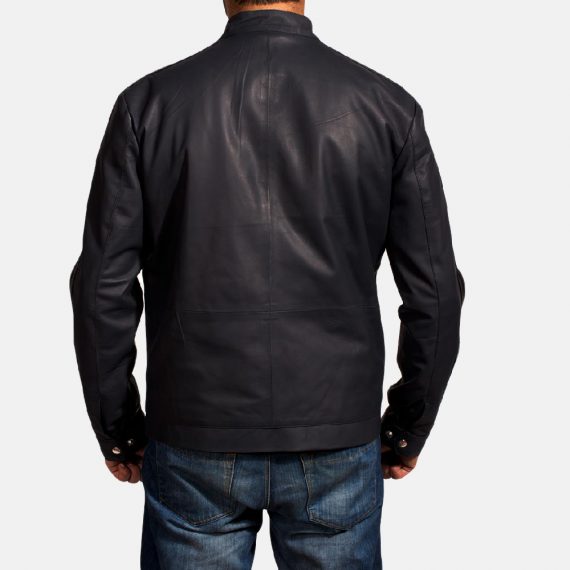Moonblue Leather Biker Jacket back