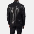 Mystical Black Leather Jacket back