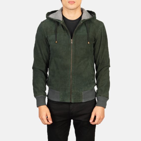 Nintenzo Green Hooded Suede Jacket