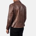 Raiden Brown Leather Biker Jacket back
