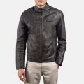 Rustic Brown Leather Biker Jacket