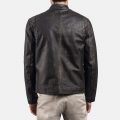 Rustic Brown Leather Biker Jacket back
