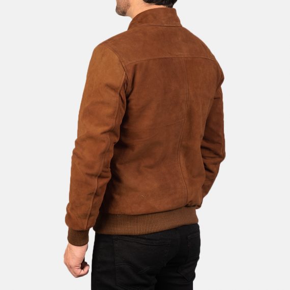 Tomchi Tan Suede Leather Jacket back