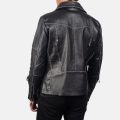 Vincent Black Leather Biker Jacket back