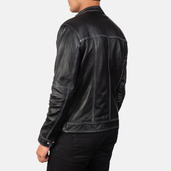 Youngster Black Leather Biker Jacket back