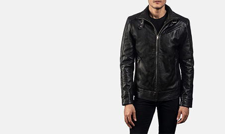 Legacy Black Leather Biker Jacket 01