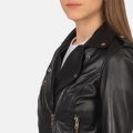 Alison Black Leather Biker Jacket zoom