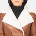 Amie Brown Double Breasted Shearling Coat zoom