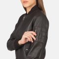 Ava Ma-1 Brown Leather Bomber Jacket zoom