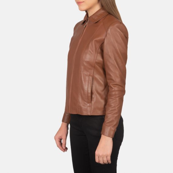 Colette Brown Leather Jacket side