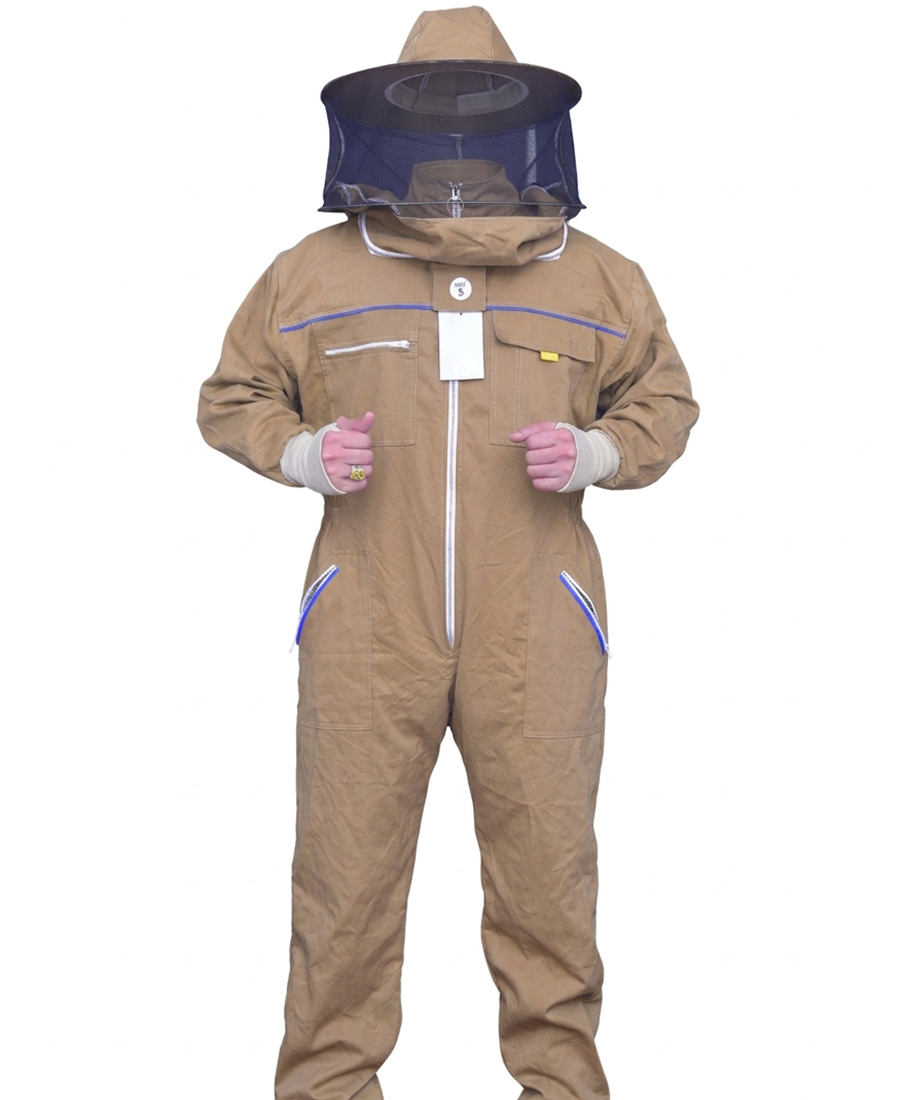 Premium cotton beekeeping suit front view - Hijaz Industry
